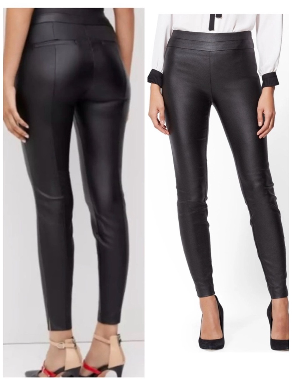 NY&C Faux Leather Black Skinny Pants